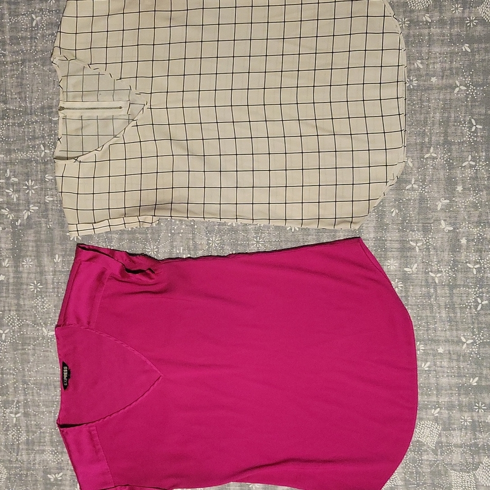 Set of 2 - Express V-neck Short Sleeve Blouse
